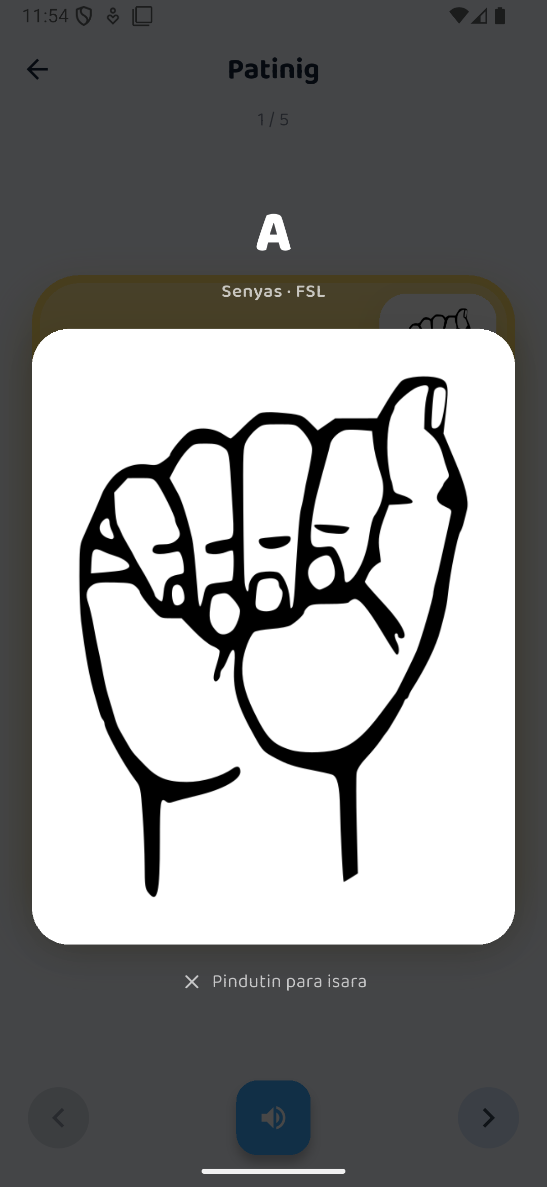 FSL handshape na naka-zoom