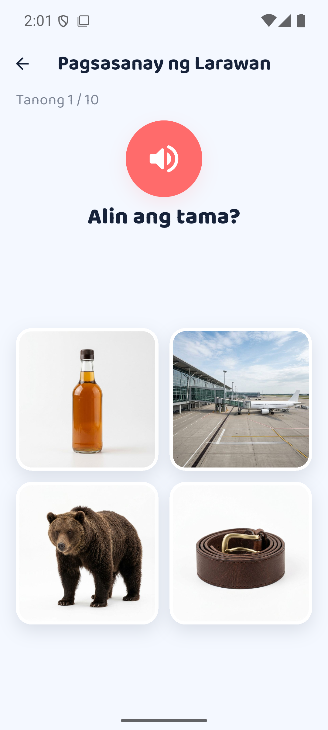 Pagsasanay ng Larawan sa telepono — pakinggan ang salita, piliin ang tamang larawan
